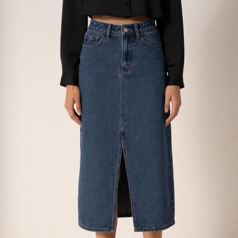 Judy Denim Blue Mid-Length Skirt