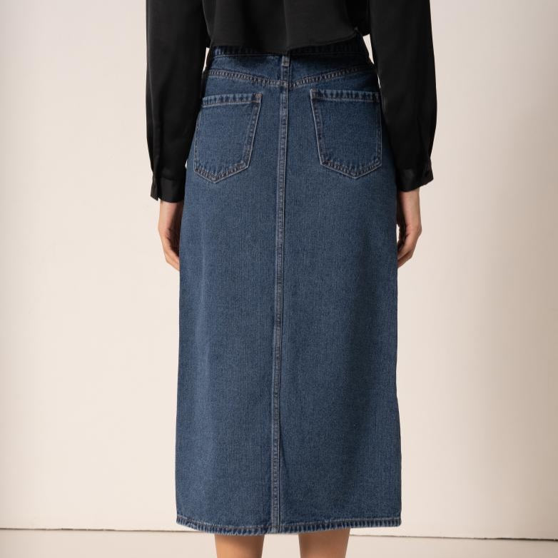 Judy Denim Blue Mid-Length Skirt