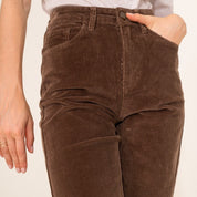 Barbara Chocolate Velvet Wide-Leg Pants