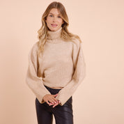 Melanie Beige Fuzzy Sweater