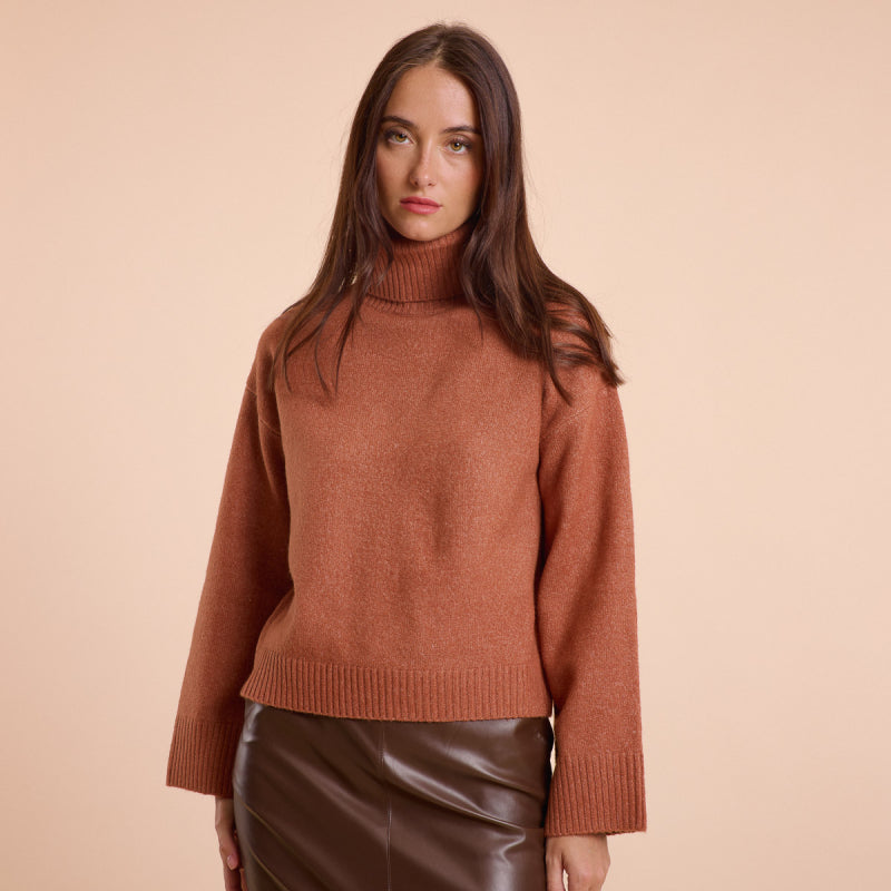 Sarah Terracotta Plush Sweater