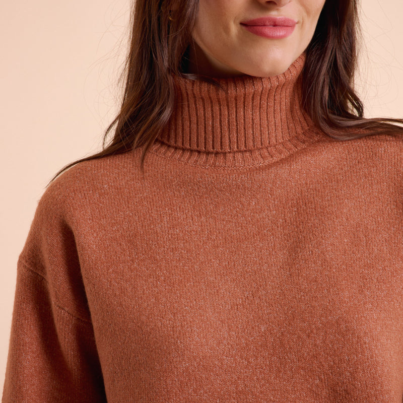 Sarah Terracotta Plush Sweater