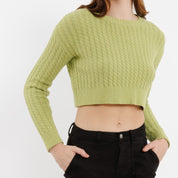 Light Green Cropped Sweater