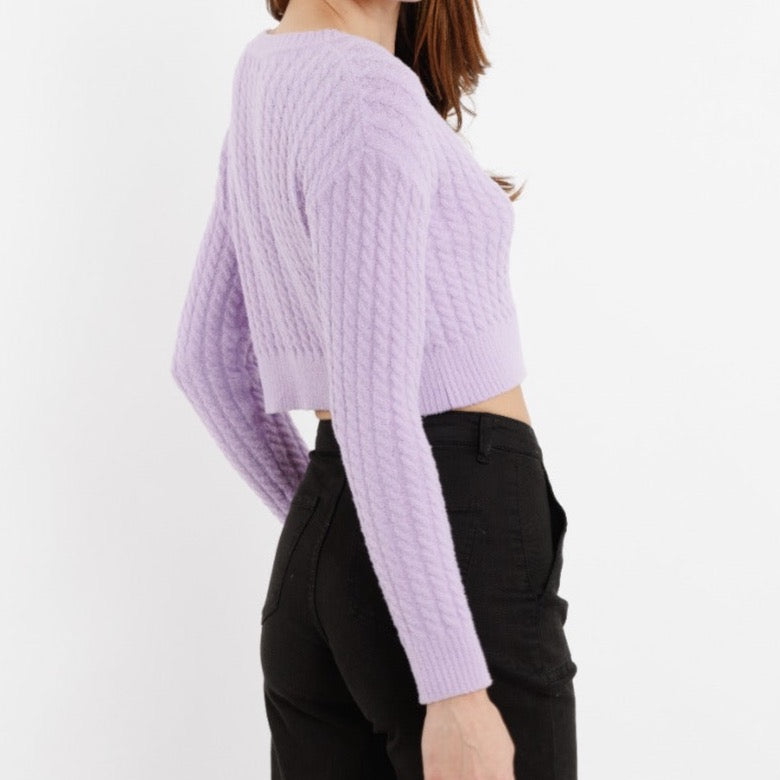 Lilac Cropped Sweater