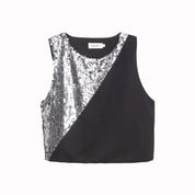 Victoria Glossy Black Party Top