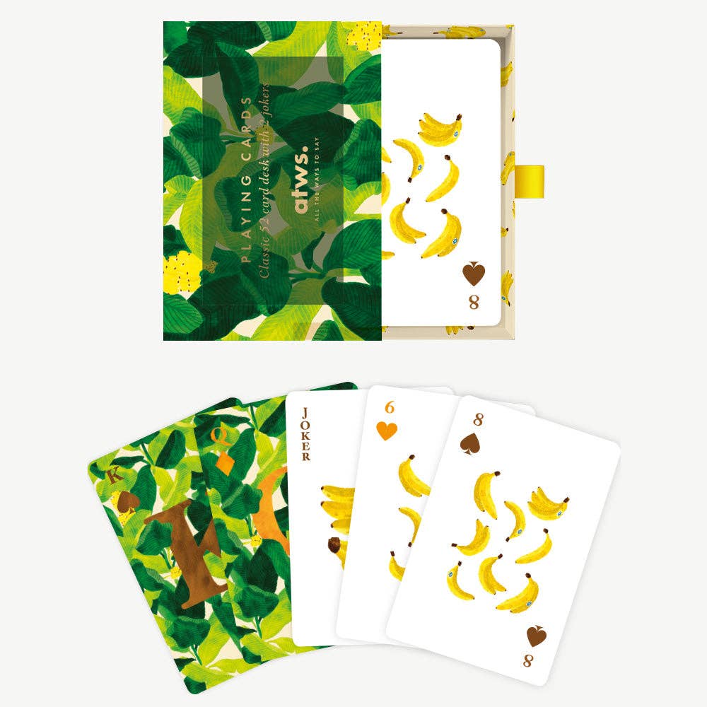 Beverly Hills Bananas Leaves Playing Cards