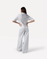 Moore Zwart Wit Strepen Wijde Jeans