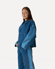 Mirre Two Tones Blue Denim Blazer