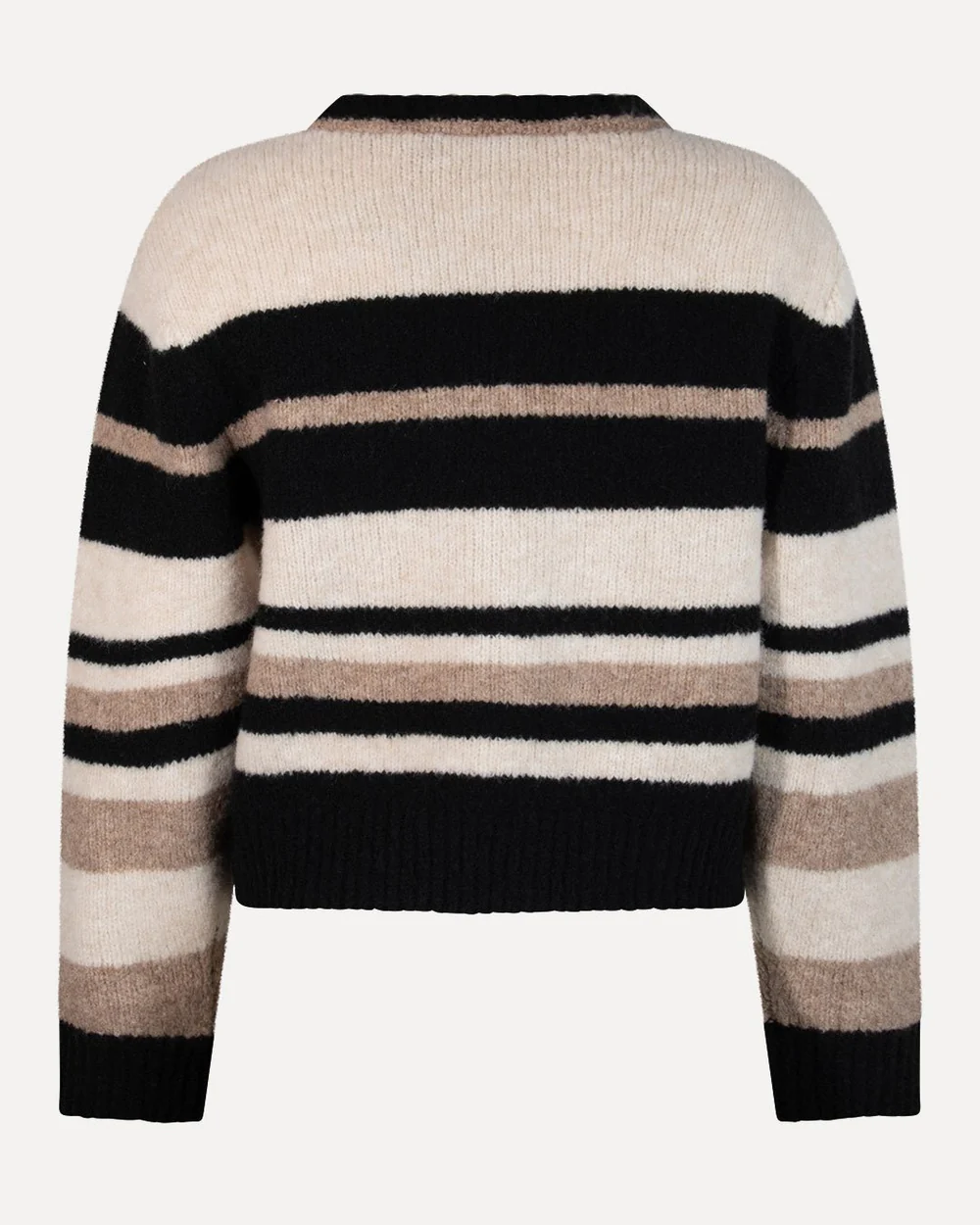 Jente Knitted Pull Brown Multi Colour Stripe