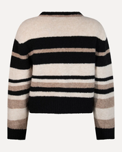 Jente Knitted Pull Brown Multi Colour Stripe