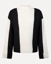 Noel Knitted Pull Black Parchment Stripe