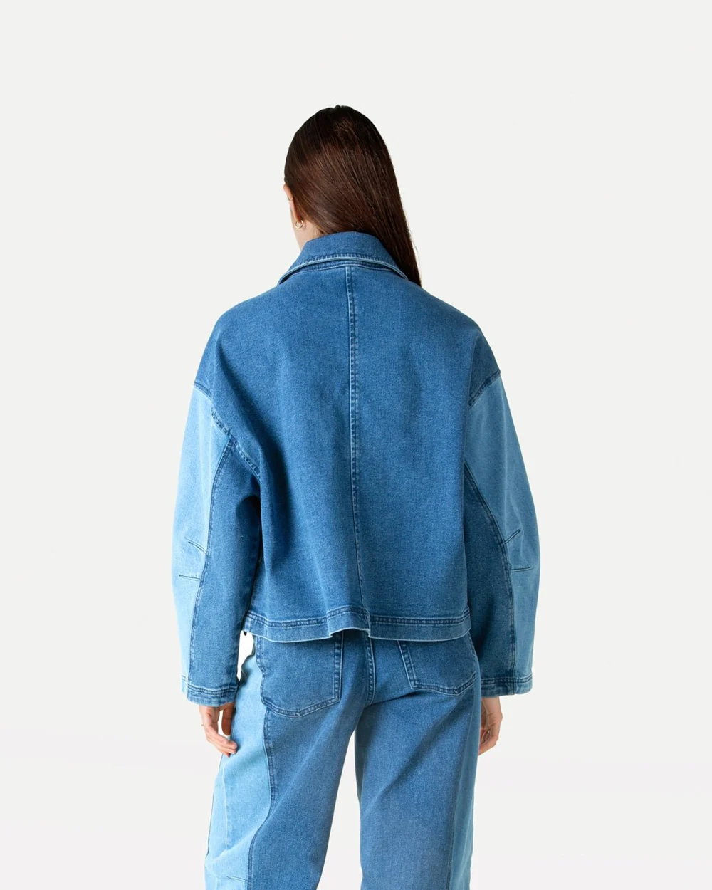 Mirre Two Tones Blue Denim Blazer