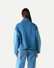 Mirre Two Tones Blue Denim Blazer