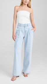 Geplooide broek Iris Bleached Stone