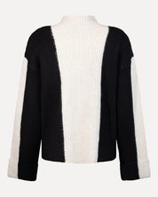 Noel Knitted Pull Black Parchment Stripe