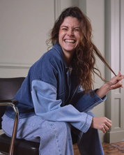 Mirre Two Tones Blue Denim Blazer