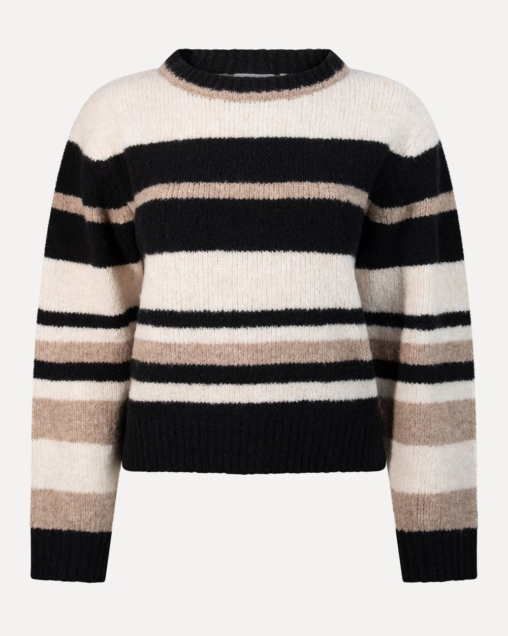 Jente Knitted Pull Brown Multi Colour Stripe