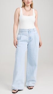 Pleated Pants Iris Bleached Stone